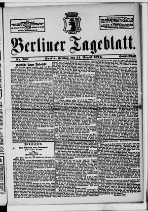 Berliner Tageblatt und Handels-Zeitung vom 14.08.1874