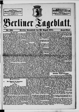 Berliner Tageblatt und Handels-Zeitung vom 22.08.1874