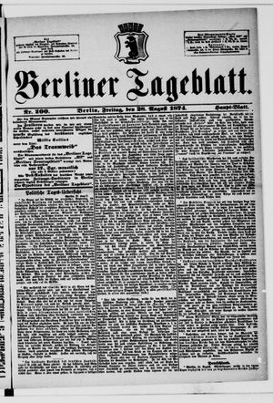Berliner Tageblatt und Handels-Zeitung vom 28.08.1874