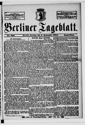 Berliner Tageblatt und Handels-Zeitung vom 04.09.1874