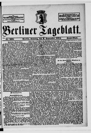 Berliner Tageblatt und Handels-Zeitung vom 06.09.1874