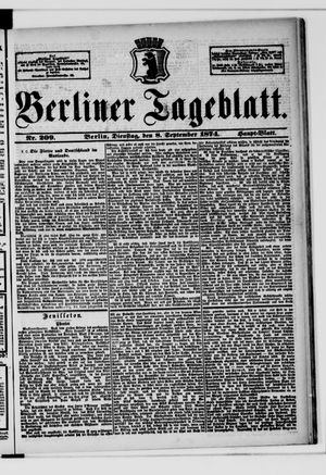 Berliner Tageblatt und Handels-Zeitung vom 08.09.1874