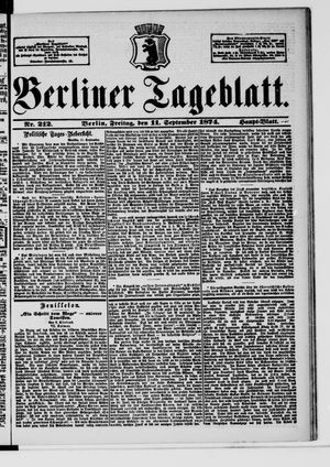 Berliner Tageblatt und Handels-Zeitung vom 11.09.1874