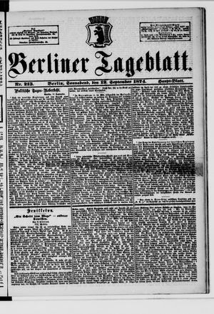 Berliner Tageblatt und Handels-Zeitung vom 12.09.1874