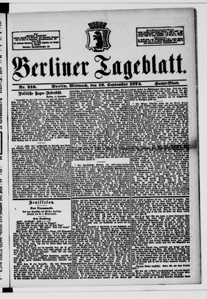 Berliner Tageblatt und Handels-Zeitung on Sep 16, 1874