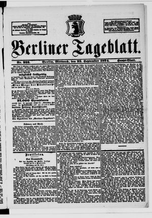 Berliner Tageblatt und Handels-Zeitung vom 23.09.1874