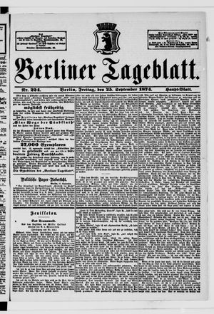Berliner Tageblatt und Handels-Zeitung vom 25.09.1874