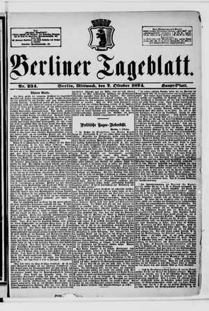 Berliner Tageblatt und Handels-Zeitung vom 07.10.1874