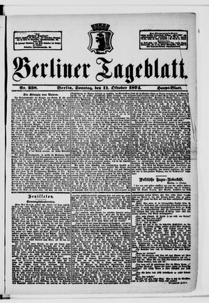 Berliner Tageblatt und Handels-Zeitung on Oct 11, 1874
