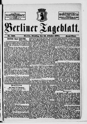 Berliner Tageblatt und Handels-Zeitung vom 13.10.1874