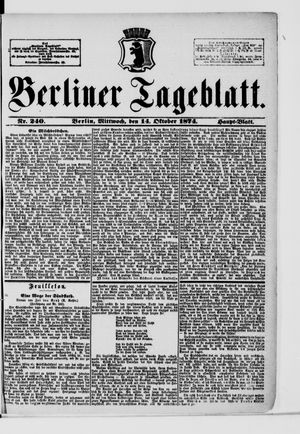 Berliner Tageblatt und Handels-Zeitung on Oct 14, 1874