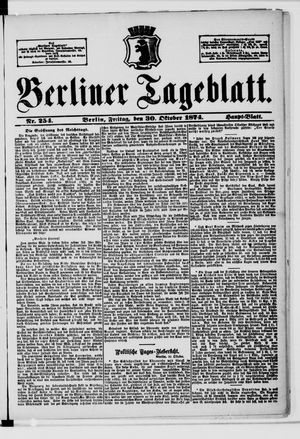 Berliner Tageblatt und Handels-Zeitung vom 30.10.1874