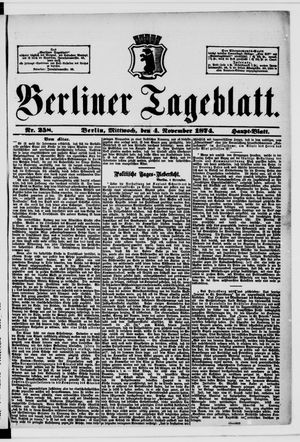 Berliner Tageblatt und Handels-Zeitung vom 04.11.1874
