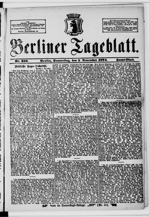 Berliner Tageblatt und Handels-Zeitung vom 05.11.1874