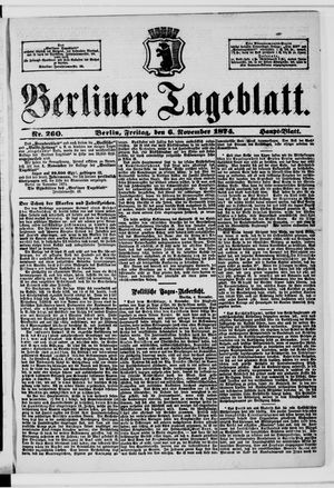Berliner Tageblatt und Handels-Zeitung on Nov 6, 1874