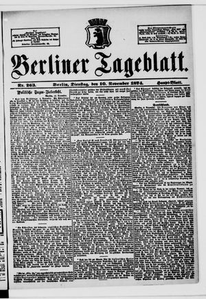 Berliner Tageblatt und Handels-Zeitung vom 10.11.1874