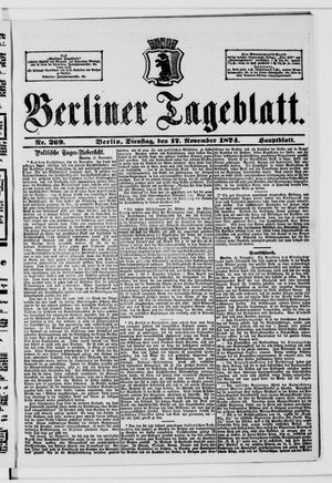 Berliner Tageblatt und Handels-Zeitung vom 17.11.1874