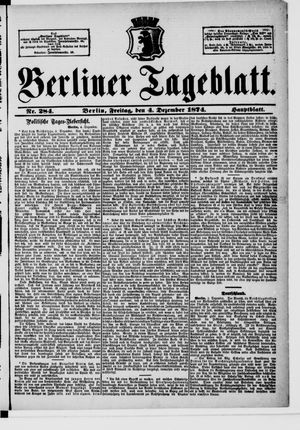 Berliner Tageblatt und Handels-Zeitung on Dec 4, 1874