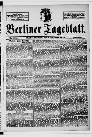 Berliner Tageblatt und Handels-Zeitung vom 09.12.1874