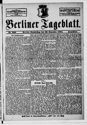 Berliner Tageblatt und Handels-Zeitung vom 10.12.1874