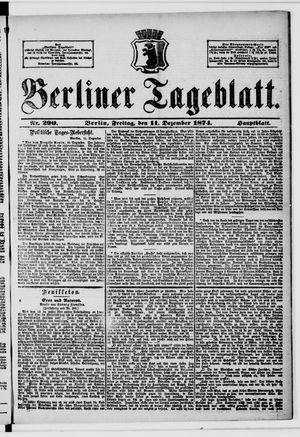 Berliner Tageblatt und Handels-Zeitung vom 11.12.1874