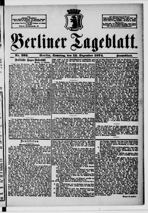 Berliner Tageblatt und Handels-Zeitung vom 13.12.1874