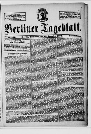 Berliner Tageblatt und Handels-Zeitung vom 19.12.1874