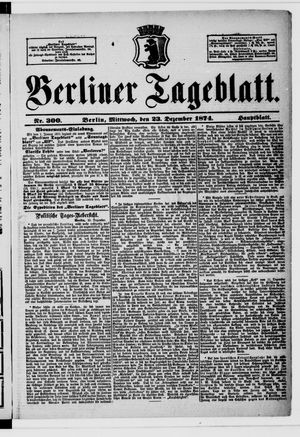 Berliner Tageblatt und Handels-Zeitung vom 23.12.1874