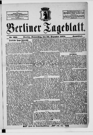 Berliner Tageblatt und Handels-Zeitung vom 24.12.1874