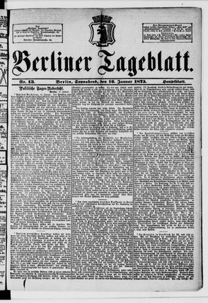 Berliner Tageblatt und Handels-Zeitung vom 16.01.1875