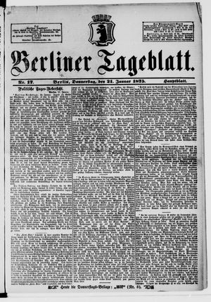 Berliner Tageblatt und Handels-Zeitung vom 21.01.1875