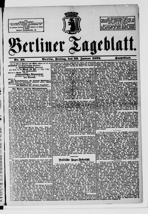 Berliner Tageblatt und Handels-Zeitung on Jan 22, 1875