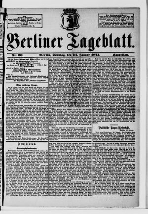 Berliner Tageblatt und Handels-Zeitung vom 24.01.1875