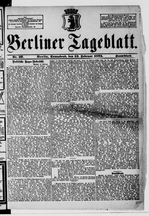 Berliner Tageblatt und Handels-Zeitung on Feb 13, 1875