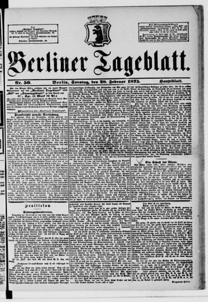 Berliner Tageblatt und Handels-Zeitung vom 28.02.1875