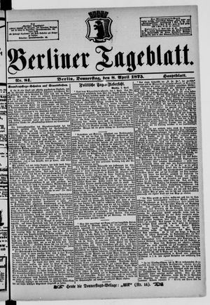 Berliner Tageblatt und Handels-Zeitung on Apr 8, 1875