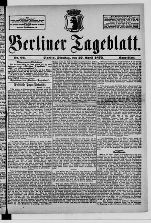 Berliner Tageblatt und Handels-Zeitung on Apr 27, 1875