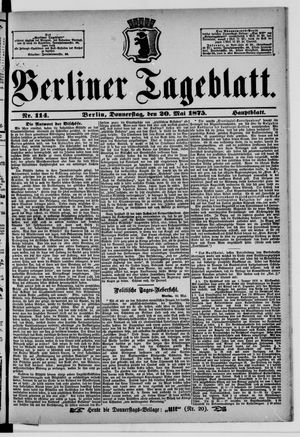 Berliner Tageblatt und Handels-Zeitung vom 20.05.1875