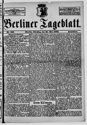 Berliner Tageblatt und Handels-Zeitung vom 25.05.1875