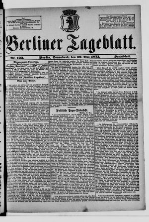 Berliner Tageblatt und Handels-Zeitung vom 29.05.1875