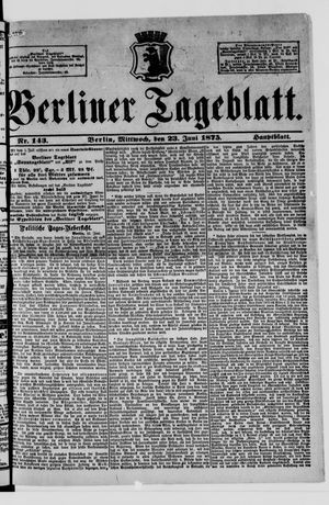 Berliner Tageblatt und Handels-Zeitung vom 23.06.1875