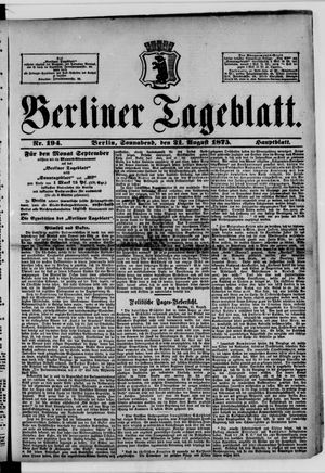 Berliner Tageblatt und Handels-Zeitung vom 21.08.1875