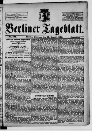 Berliner Tageblatt und Handels-Zeitung vom 22.08.1875