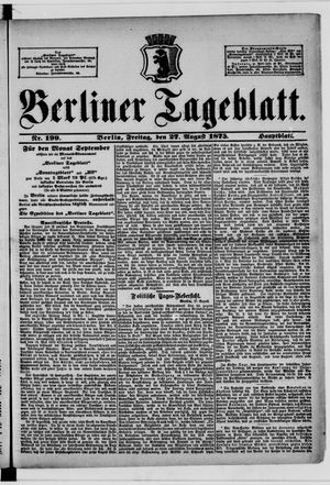 Berliner Tageblatt und Handels-Zeitung vom 27.08.1875