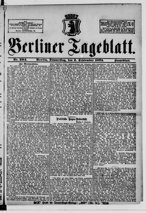 Berliner Tageblatt und Handels-Zeitung on Sep 2, 1875