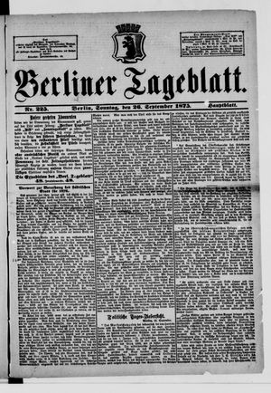 Berliner Tageblatt und Handels-Zeitung vom 26.09.1875