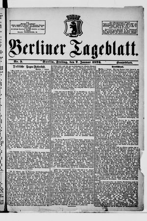 Berliner Tageblatt und Handels-Zeitung vom 07.01.1876