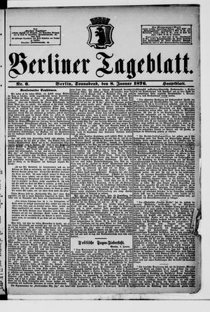 Berliner Tageblatt und Handels-Zeitung vom 08.01.1876