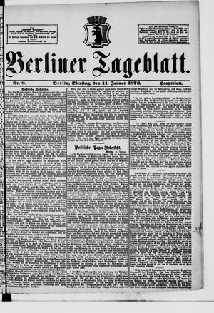 Berliner Tageblatt und Handels-Zeitung vom 11.01.1876