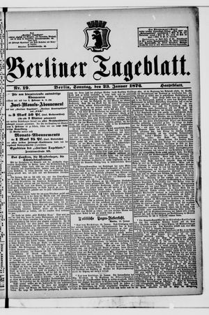 Berliner Tageblatt und Handels-Zeitung on Jan 23, 1876